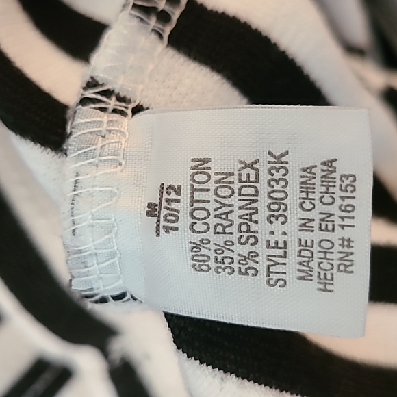 Black and white striped dress girls size 10-12 - Picture 7 of 7